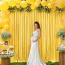 8x10FT Yellow Backdrop Curtains for Wedding Parties, Wrinkle Free Polyester Photography Backdrop Drapes for Wedding Baby Shower Birthday Parties Stage Background Stand Decorations 4x10ft,2 Panels