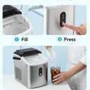 EUHOMY Ice Maker Countertop, Portable Ice Machine with Carry Handle, 26.5lbs Per Day, 9 Cubes in 6 Mins, Auto-Cleaning, with Basket and Scoop, for Home, Kitchen, Camping, RV (Silver)