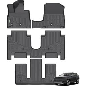 ANBINGO Floor Mats for 2026 Hyundai ioniq 9 6 Seats, (Slide The Front Center Console Back), 2nd Row with Bucket Seat, Performance Limited/Calligraphy/Calligraphy Design, Custom Mats - Black