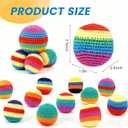 Upgraded Handmade Knitted Hackys Set, Colorful Crochet Footbag Sacks, Juggling Balls for Adults Beginners, Portable Handwoven Toss Hacky Balls