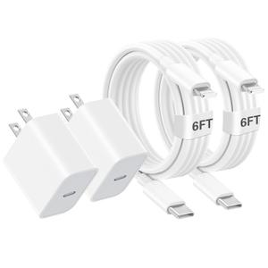 iPhone Charger Fast Charging,[Apple MFi Certified] Apple Chargers iPhone Super Quick 2Pack 6FT TypeC to Lightning Cable USB C Wall Charger Plug Adapter for iPhone 14 13 12 11/14Pro Max/13Pro/SE/XR/XS