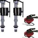 Toilet Tank Replacement Kit 2-Pack - Complete Parts: Universal Toilet Fill Valve and 2" Toilet Flapper Repair Kit - Toilet Flush Repair Kit - Efficient Flush System - 7.8Lx5.9Wx5.5H in