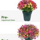 Velener Artificial Flowers for Outdoors- 20 Potted Plant Fake Silk Daisy Bush-UV Resistant Artificial Outdoor Plant for Front Porch, Garden, Yard, Patio Decor(Mixed Colors)