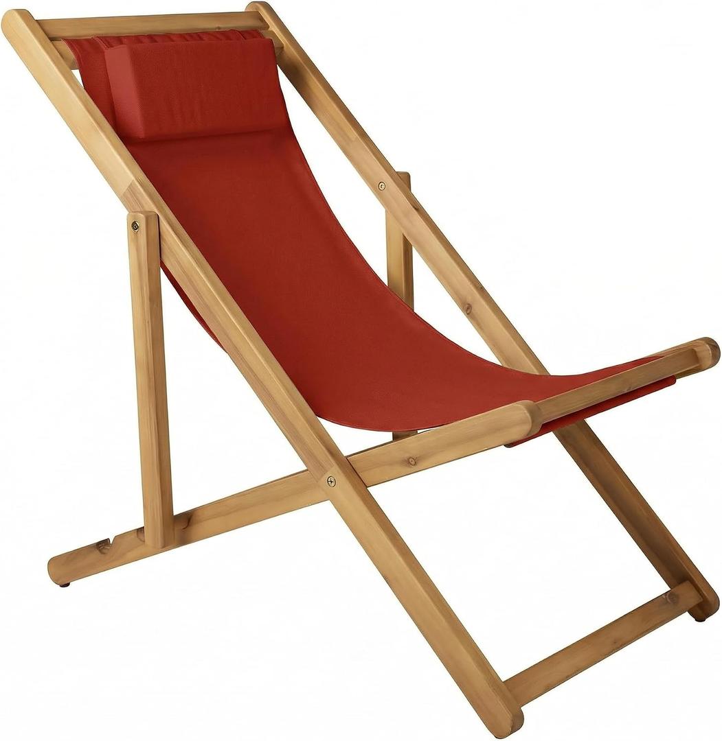 Sorra Home Adjustable Sling Chair with Sunbrella Fabric