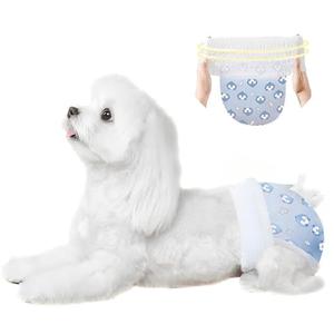 Ambreview Dog Diapers Female, Disposable Pulled Up Dog Diaper with Stretchy Waist, Super Absorbent 360° Leak-Proof Doggie Diapers for Female Puppy Dogs in Heat/Urinary Incontinence (10XS)