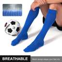 FITRELL 2/3 Pack Soccer Socks Baseball Softball For Youth Kids Boys Girls, Over-The-Calf Football Socks for Adult Men Women (Blue, S)