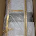 MALACASA 3 Tier Serving Trays for Party, 14 Inch Porcelain White Trays for Serving Food, Dessert Stand with Collapsible Gold Metal Rack