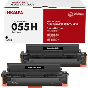 055H Black Toner Cartridge for Canon Cartridge 055 MF743Cdw MF741Cdw 2-Pack