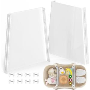 PoYang Dividers for Large Simple Modern Bag Accessories 2 Pack, Lightweight Divider Tray for Simply Modern Getaway Tote Screw in, Sturdy & Waterproof Beach Tote Bag Organizer Insert, White