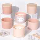 6Pcs Assorted Camel Candle Jars for Making Candles, 12oz Empty Candle Jars with Bamboo Lids,Labels and 100g Crystal Rocks, Glass Jars for Candle Making Supplies, Candle Containers for DIY Gifts (Amber)