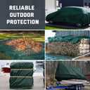 Kesfitt 16 Mil Heavy Duty Waterproof Tarp with Metal Grommets, Dark Green & Blue Reversible Poly Tarp, 12x16 ft, for Outdoor Protection, Yard, Garden, Farm, Camping & Equipment Coverage