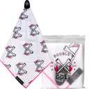 Magnetic Golf Towel Supporting Breast Cancer Research | 10% Profit Donation | 29 Waffle Microfiber | Removable High-Strength Magnet | Ultra Absorbent | Durable for Clubs & Balls (White/Pink)