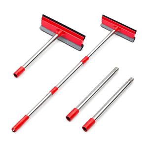 DSV Standard Window Squeegee, 2-in-1 Window Cleaner with 55" Extension Poles, Window Washing Kit, Glass Door Cleaner, Multi-Use Car Windshield Cleaning Tool with Long Handle for High Outdoor Windows