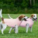 Kuoser 2 Pack Dog Sweater, Soft Dog Sweaters for Small Medium Large Dogs, Sleeveless Pet Fleece Vest,Puppy Pullover Sweatshirt for Boys & Girls, Turtleneck Dogs Winter Coat Clothes (Pink)