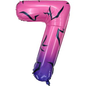 40-inch Number 6 Balloons, suitable for K-pop themed tattoo designs, large number foil balloons, perfect for K-pop themed parties, anniversary celebrations and birthday parties. (Colorful, 7)