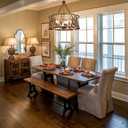 TOCHIC Rustic Chandeliers for Dining Room, 6 Lights Western Light Fixture, Vintage Chandelier for Bedroom, Bear Metal Ceiling Light Fixture, Farmhouse Chandelier for Entryway, Foyer, 26" D