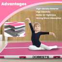 DOBESTS Inflatable Air Gymnastics Mat Tumble Track Air Gymnastics Training Mats for Kids Home, 20feet for Tumbling Dance Yoga Cheerleading Water (2m, d-pink)