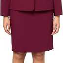Le Suit Womens Jacket/Skirt Suit Bordeux, Size 6