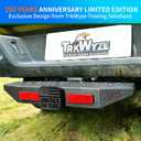 America 250 Edition 3-in-1 Hitch Step, Anti-Slip, X-Large Stepping Surface for Secure Footing, 7500 lb Tow Capacity, Rust-Resistant Dual-Layer Finish, Flag Hitch Cover & Stabilizer Included