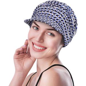 Soft Bamboo Baseball Cap for Chemo Women (Dark Blue)