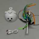 Interactive Cat Toys for Indoor Cats: Upgraded 360 Automatic Spin Flying Bird Feather Wand with Silicone Protected Rod Safe Play, Strong 8cm Suction Cup, USB-Rechargeable for Bored Kittens and Adult (White)