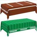 2 x Football Party Decorations Disposable Tablecloth - 2 Pack Plastic Table Covers with Touchdown Field and Football Design, for Birthday, Game Day, Tailgate and Big Game, 54 x 108 Inch