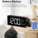 Netzu Projection Clock for Bedroom Ceiling, Alarm Clocks with 180 Rotatable Projector, Date Temperature and Weekday, Manual DST, 5 Brightness, 10 Ringtones, 4 Volumes and Snooze (Black)