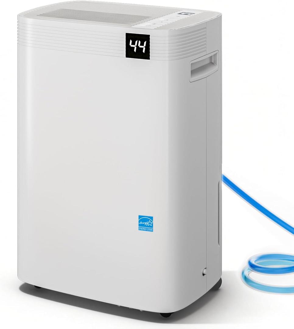 5,000 Sq.Ft 2026 Energy Star 80 Pint/Day Dehumidifier for Basement, Bedroom, Home, Bathroom, Smart Compressor Dehumidifier with Drain Hose, Intelligent Humidistat