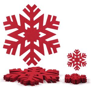 Noctiflorous Round Felt Placemats with Coasters Set of 6 Diameter 13 inch Non Slip Place Mats Heat Resistant Durable Tablemats Fall Table Decorations for Dining Table(Christmas Red, 6)