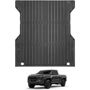 Custom Fit Bed Mat Compatible with 2024-2026 Toyota Tacoma (5FT Bed Only), Heavy Duty TPE Truck Bed Liner, All-Weather Cargo Mat for Next-Gen Tacoma, Black (Not for Drop-in Liners)