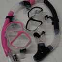 2 Pack Snorkeling Gear for Adults, Dry Snorkel, Mask Set Adult, Diving Scuba Mask, Scuba Gear, Swimming Goggles with Nose Cover, Swim Freediving Tempered Glass Panoramic View Travel Packages (Black+Pink)