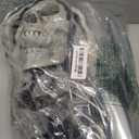 77.5" Halloween Decorations Outdoor - Moving Life-Size Skeleton Witch with Glowing Eyes & Chain, Sound-Actived Halloween Party Decoration with Creepy Sound (Black)