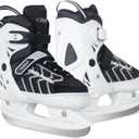 Nattork Adjustable Kids Ice Skate for Boys Girls Adult, Soft Padding and Reinforced Ankle Support Ice Hockey Skates for Beginners (Large(5-8), White)