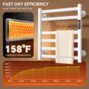 Electric Towel Warmer Wall Mounted, 6 Bar Heated Towel Rack with Intelligent Timer & Temp Control, Plug-in/Hardwire, Left and Right Compatible