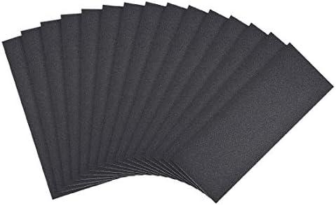 uxcell 180 Grits Sanding Sheets 9-inch x 3.6-inch Wet Dry Silicon Carbide Sandpaper for Wood Furniture Metal Polishing 15pcs (Pack of 3)