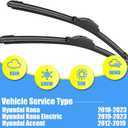Gavimnal 26"+16"+11" Silicone Wiper Blades Replacement For Hyundai Kona 2018-2023,All-Season Front Rear Windshield Wiper Blades(Set of 3)