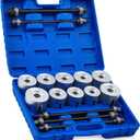 Orion Motor Tech Bushing Press Kit, 27pc Pull and Press Sleeve Kit for Most LCV HGV Engine Cars Vehicles, Universal Seal Bearing Bushing Removal Installation Tool Kit 5 Pulling Spindles with Nuts Case (Blue)