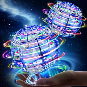 RIEYON Flying Orb Ball 2025 Hover Boomerang Ball 6 Lighting Effects Cool Toys Gift for 678910+ Year Kids Teen Adults Indoor Outdoor Flying ToyBlue & Blue