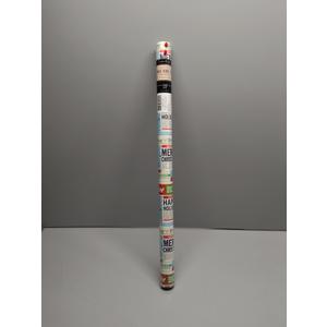 Christmas Wrapping Paper with Tags and Trim Ribbon Assortment - 30" X 10' Per Roll (4 Rolls: 100 sq. ft. ttl.) - Presents Cane Design for Christmas, Party, Xmas, Holiday