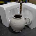 Creative Co-Op Stoneware Pitcher with Reactive Glaze, Cream