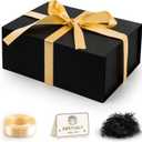 Gift Box, 9.05x6.7x2.7" Gift Boxes with Closure Lids for Presents Groomsman Proposal Box, Large Magnetic Gift Box for Wrapping Gifts, Valentines Day Decorations, Birthday Proposal Gift, Ribbon, Filler