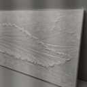 Boiee Art,24x48Inch Handmade Wrapped Canvas Paintings Pure White Textured Feather Wall Art Minimalist Style Vertical Contemporary Artwork Framed Art Wall Decor