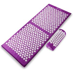 ProsourceFit Acupressure Mat and Pillow Set for Back/Neck Pain Relief and Muscle Relaxation (XL - Purpule/White)