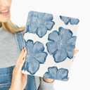 Lovmooful Compatible for iPad Pro 11-Inch,2022/2021/2020/2018 Model(4th/3rd/2nd/1st Generation) Case with Pencil Holder Cute Flower Soft TPU Trifold Stand Protective-Blue Floral