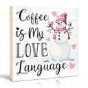 3 Packs TOUNER Coffee Is My Love Language Wood Box Sign, Funny Drinking Coffee Lover Wood Desk Decor, Christmas Birthday Thanksgiving Caffeine Addict Table Display Gifts for Grandma Mom Aunt BFF Sister