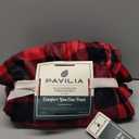 PAVILIA Black and Red Buffalo Plaid Fleece Throw Blanket for Couch, Soft Checkered Flannel Blanket for Sofa, Plaid Christmas Couch Throw Bed, Warm Cozy Decorative Blanket Fall Decor Gift, 50x60