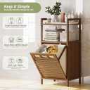 Bamboo Tilt Out Laundry Hamper Cabinet with Removable Bag, Walnut, 16 gallons