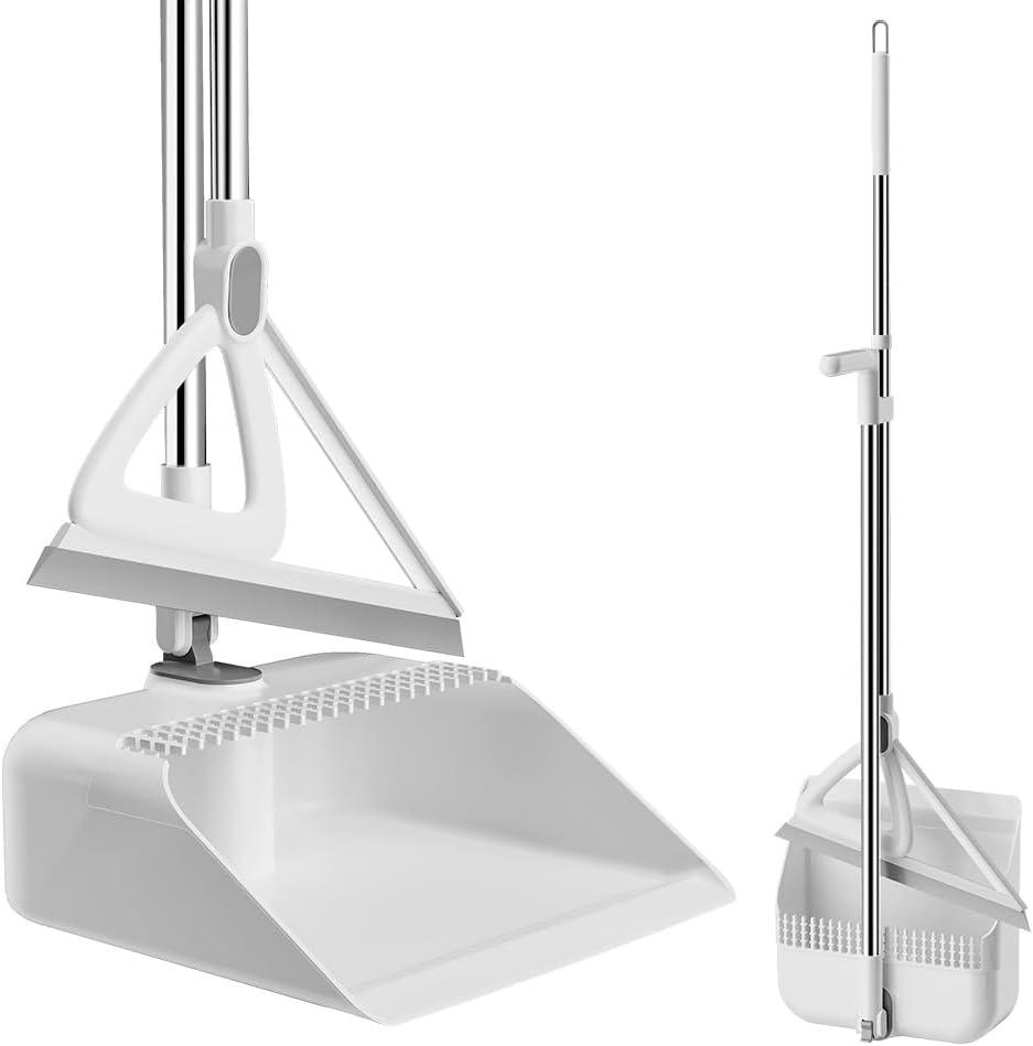 Household Broom with Dustpan Combo Set, Air Broom with Extra-Long Adjustable Aluminum Handle, Cleaning Supplies for Housekeeping (M1)