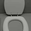 Mayfair Padded Toilet Seat with Chrome Hinges, Soft Vinyl over Wood Core Seat, Made in USA, Elongated, White