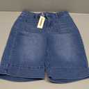luvamia Bermuda Shorts for Women High Waisted Trendy Patch Pocket Casual Vintage Long Stretchy Denim Shorts Summer Jorts size S